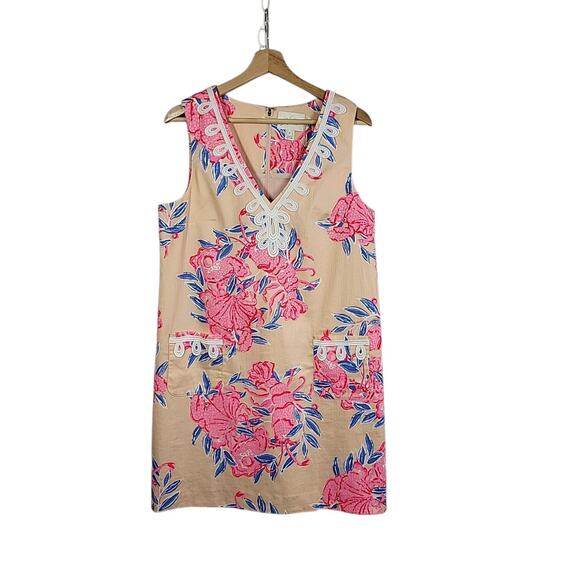 Lilly Pulitzer Sidonie Stretch Shift Dress Size 8 Pink So Clawsome Crab Resort - Picture 2 of 15